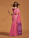 Saree Mall Women's  Blend Pink Woven Design Designer Saree With Blouse Piece-KANOI362006