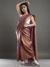 Saree Mall Women's  Blend Mauve Woven Design Handloom Saree With Blouse Piece-KANVI6004