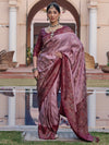 Saree Mall Women's  Blend Mauve Woven Design Designer Saree With Blouse Piece-KASHA2001