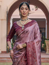 Saree Mall Women's  Blend Mauve Woven Design Designer Saree With Blouse Piece-KASHA2001