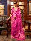 Saree Mall Women's  Blend Pink Woven Design Designer Saree With Blouse Piece-KAZEL231005