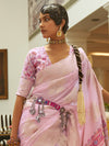 Saree Mall Women's  Blend Mauve Woven Design Designer Saree With Blouse Piece-KERAT272006