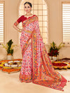 Saree Mall Women's Tussar  Pink Printed Designer Saree With Blouse Piece-KESAR1007