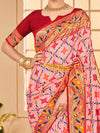 Saree Mall Women's Tussar  Pink Printed Designer Saree With Blouse Piece-KESAR1007