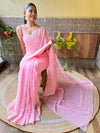 Saree Mall Women's Georgette Pink Embellished Designer Saree With Blouse Piece-KESARI6905