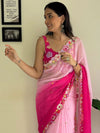 Saree Mall Women's Georgette Pink Embellished Designer Saree With Blouse Piece-KESARI7814