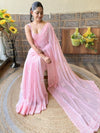 Saree Mall Women's Georgette Pink Embellished Designer Saree With Blouse Piece-KESARI9405