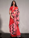 Saree Mall Women's  Blend Pink Woven Design Designer Saree With Blouse Piece-KHIMSAR367006