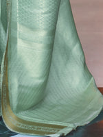 Saree Mall Women's  Blend Sea Green Woven Design Designer Saree With Blouse Piece-KHITAB245003