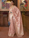 Saree Mall Women's  Blend Pink Woven Design Handloom Saree With Blouse Piece-KLASCL282006