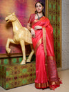 Saree Mall Women's  Blend Pink Woven Design Designer Saree With Blouse Piece-KLKRUTI12005