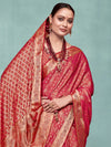 Saree Mall Women's Pure  Red Woven Design Designer Saree With Blouse Piece-KLKRUTI5186