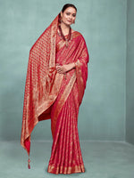 Saree Mall Women's Pure  Red Woven Design Designer Saree With Blouse Piece-KLKRUTI5186