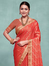 Saree Mall Women's Pure  Orange Woven Design Designer Saree With Blouse Piece-KLKRUTI5188