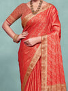 Saree Mall Women's Pure  Orange Woven Design Designer Saree With Blouse Piece-KLKRUTI5188