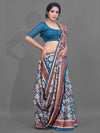 Saree Mall Women's Manipuri  Blue Digital Print Designer Saree With Blouse Piece-KLMK15B