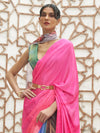 Saree Mall Women's Crepe Pink Digital Print Celebrity Saree With Blouse Piece-KLMKR232006