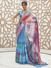 Saree Mall Women's Crepe Blue Digital Print Celebrity Saree With Blouse Piece-KLMKR232010