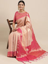 Saree Mall Women's  Blend Pink Woven Design Celebrity Saree With Blouse Piece-KLPI199006