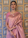 Saree Mall Women's  Blend Mauve Woven Design Handloom Saree With Blouse Piece-KMBHP236004