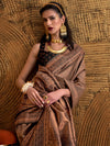 Saree Mall Women's  Blend Grey Woven Design Designer Saree With Blouse Piece-KMIYA326001