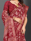 Saree Mall Women's  Blend Maroon Printed Designer Saree With Blouse Piece-KNKAVTI11A