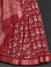 Saree Mall Women's  Blend Maroon Printed Designer Saree With Blouse Piece-KNKAVTI11A