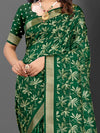 Saree Mall Women's  Blend Green Printed Designer Saree With Blouse Piece-KNKAVTI11B