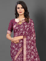 Saree Mall Women's  Blend Magenta Printed Designer Saree With Blouse Piece-KNKAVTI11F