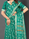 Saree Mall Women's  Blend Teal Green Printed Designer Saree With Blouse Piece-KNKAVTI11H