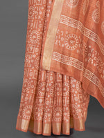 Saree Mall Women's  Blend Peach Printed Designer Saree With Blouse Piece-KNKAVTI15D