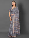 Saree Mall Women's  Blend Grey Printed Designer Saree With Blouse Piece-KNKAVTI15F