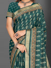 Saree Mall Women's  Blend Teal Green Printed Designer Saree With Blouse Piece-KNKAVTI17D