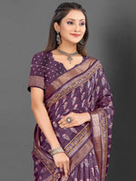 Saree Mall Women's  Blend Burgundy Printed Designer Saree With Blouse Piece-KNKAVTI17E