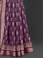 Saree Mall Women's  Blend Burgundy Printed Designer Saree With Blouse Piece-KNKAVTI17E