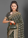 Saree Mall Women's  Blend Olive Printed Designer Saree With Blouse Piece-KNKAVTI17F