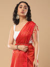 Saree Mall Women's  Blend Red Woven Design Handloom Saree With Blouse Piece-KNMNI2004