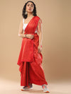 Saree Mall Women's  Blend Red Woven Design Handloom Saree With Blouse Piece-KNMNI2004