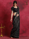 Saree Mall Women's Manipuri  Black Printed Designer Saree With Blouse Piece-KNTHAC903