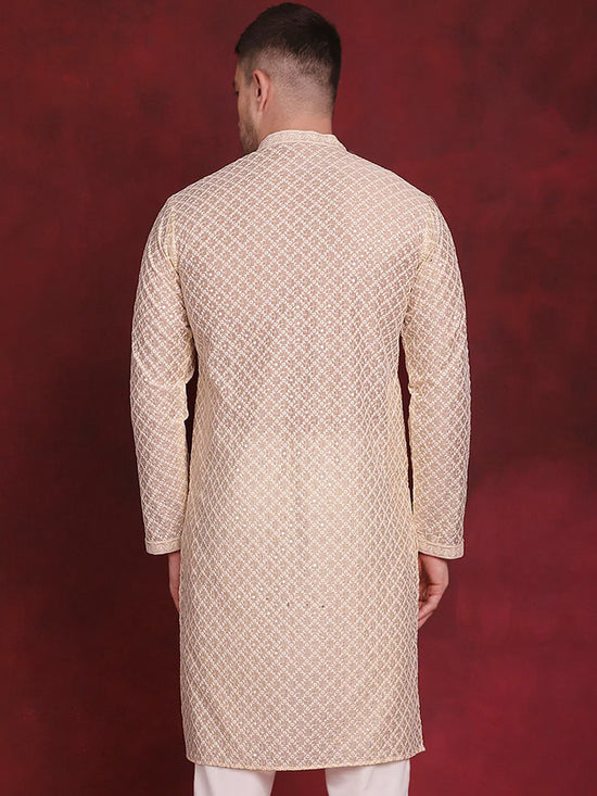 Sequin Chikankari Front Open Kurtas-KO-5029Golden