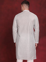 Sequin Chikankari Front Open Kurtas-KO-5029Sky