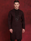 Sequins Embroidered Kurtas for Men-KO-5030Maroon