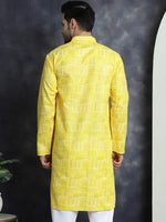 Men's Printed Kurtas-KO-5031Yellow