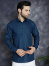 Men's Teal Blue Solid Short Kurtas-KO-5037Teal