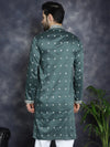 Men's Sequins Embroidered Kurtas-KO-5038Olive