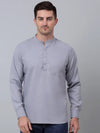 Men's Black Solid Short Kurtas-KO-677Light-Grey