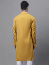 Men's Mustard Embroidered Straight Kurtas-KO-690Mustard