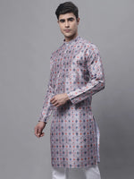 Men's Blue Digital Printed Kurtas-KO-691Blue