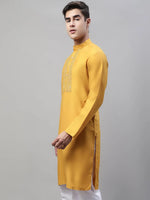 Mirror Work Kurtas-KO-693Mustard