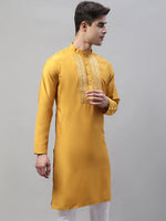 Mirror Work Kurtas-KO-693Mustard